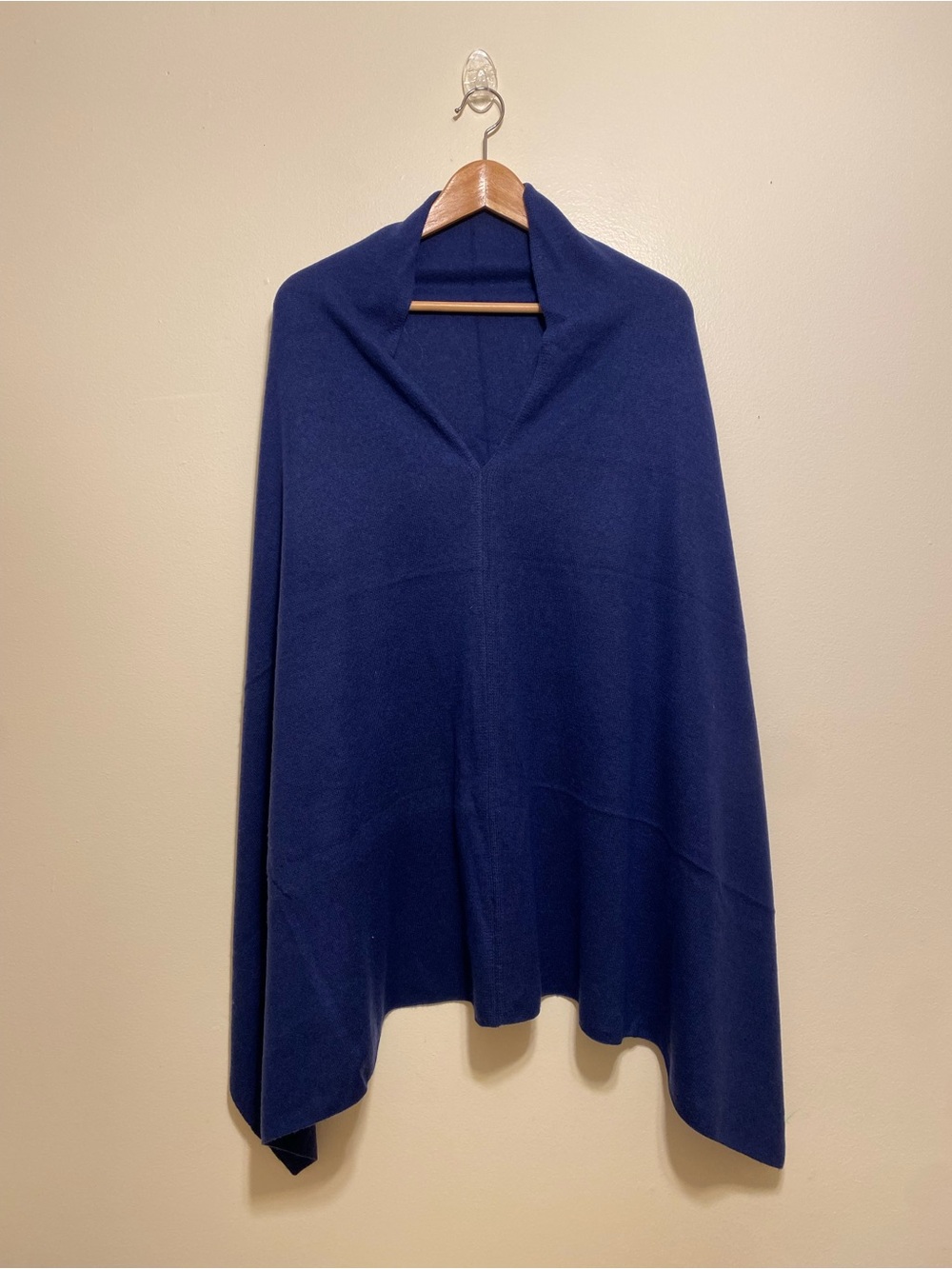 Navy Women's Cashmere Poncho